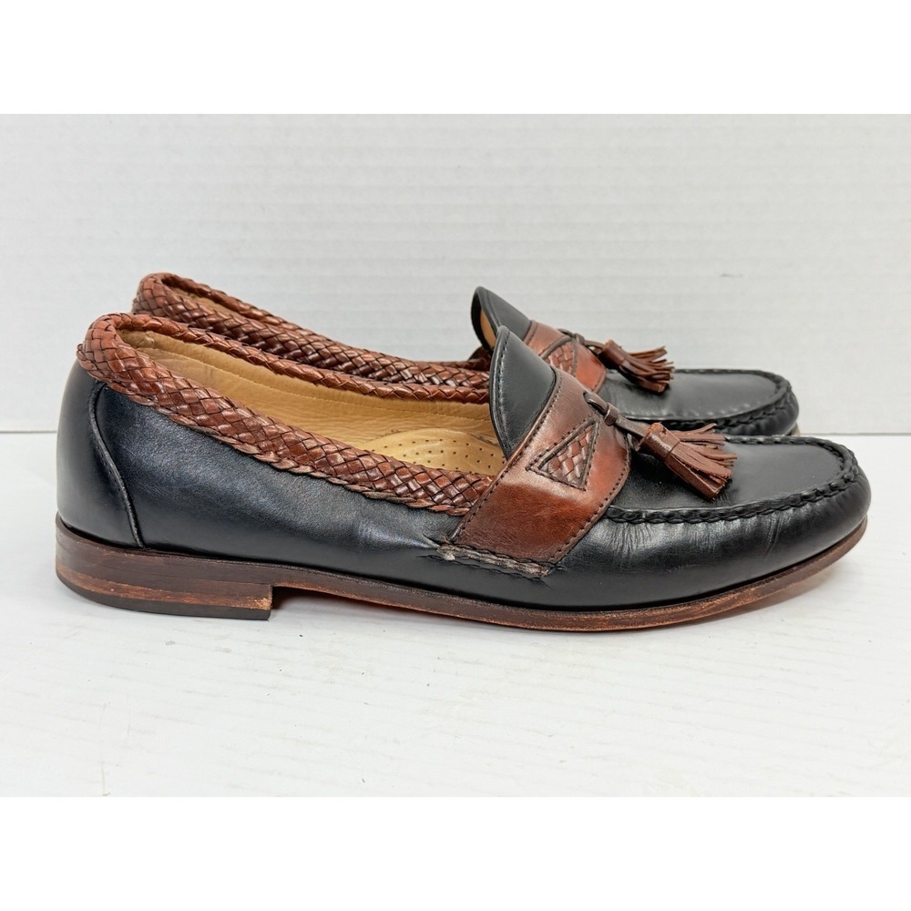 Allen Edmonds Maxfield Tassel Loafers Black Brown Leather Men's US 10 B